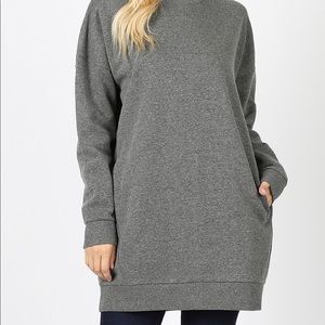 NWOT Pretty Heather Gray Pocket Sweatshirt Tunic